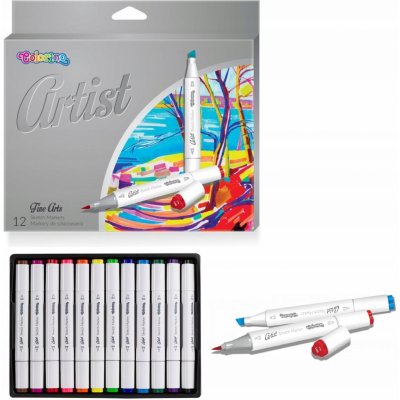 Officeline Colorino Artist Oboustranné skicovací fixy 12 barev R92470