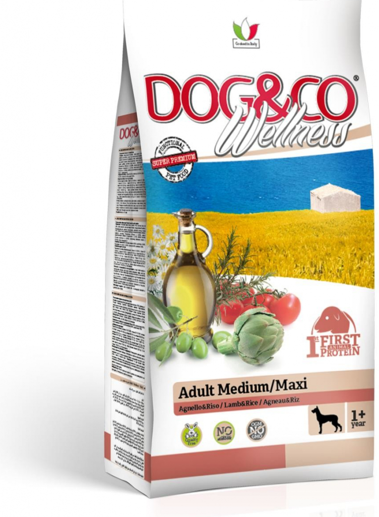 Dog&Co Wellness adult medium/maxi jehněčí s rýží 12 kg