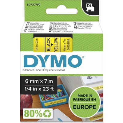 DYMO páska D1 6mm x 7m, černá na žluté, 43618, S0720790 – Hledejceny.cz
