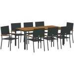 OMAXI 455314 Zahradní jídelní souprava 9 pcs Černá a hnědá polyratan – Hledejceny.cz