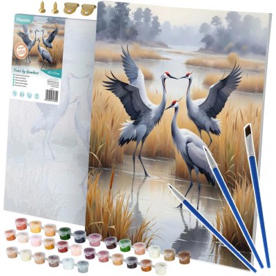 Massido 699008 Obraz pro malování podle čísel Jeřábi 40 x 50 cm – Zboží Mobilmania