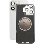 Kryt Apple iPhone 15 Pro Max Sklo Zadního Housingu + Sklíčko Kamery + Kovová Destička + Magsafe Magnet White Titanium – Hledejceny.cz