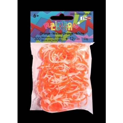 Rainbow Loom ® náhradní gumičky dvoubarevné - oranžovo-bílá – Zboží Dáma