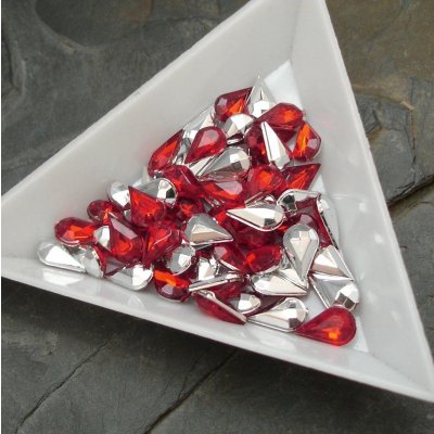 Kamínek akrylová kapka 5x8mm - červená - 10 ks – Hledejceny.cz