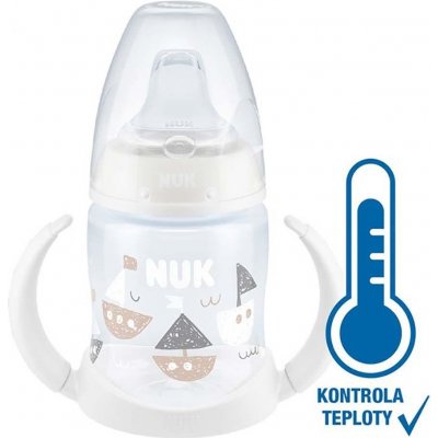 Nuk FC lahvička na učení s kontrolou teploty Loďky/Bílá 150 ml – Zboží Mobilmania