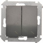Simon Kontakt 54 Premium Antracit schodišťový dvojnásobný modul šroubové koncovky, DW6/2.01/48 – Hledejceny.cz