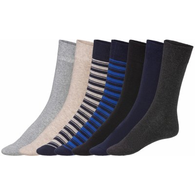 LIVERGY Pánské ponožky s BIO bavlnou, 7 párů (43/46, béžová / šedá / antracitová)