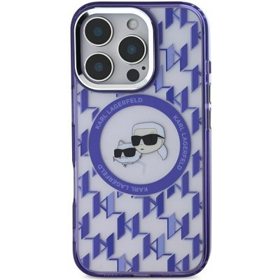 Karl Lagerfeld IML Monogram K&CH Heads MagSafe pro iPhone 16 Pro Purple – Zboží Mobilmania