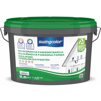 Swingcolor Fasádní barva silikonová bílá 2,5 l – Sleviste.cz