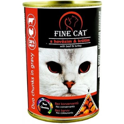 Fine Cat pro kočky DUO Hovězí s krůtím 12 x 415 g