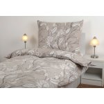 JAN peří flanel povlečení listy ve stínu na šedé přikrývka 140x220 – Sleviste.cz