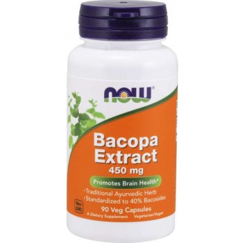 Now Foods Now Bacopa monnieri Brahmi extrakt 450 mg 90 rostlinných kapslí