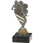 Soška LYŽE SJEZD M/P424 bronzová černý mramor 15 cm – Zboží Dáma