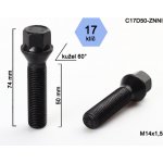 Kolový šroub M14x1,5x50 kužel, klíč 17, černé, C17D50-ZNNI, výška 74