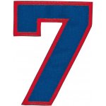 Nažehlovací vyšívaná čísla - sedmička modrá, výška 8 cm – Zboží Dáma