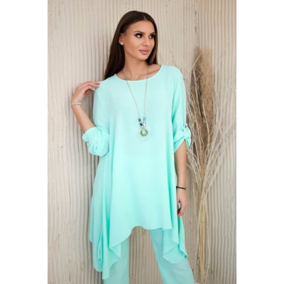 Fashionweek elegantní souprava košile a kalhoty ze vzdušného materiálu K1025 mentol – Hledejceny.cz