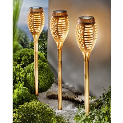 Weltbild Solární pochodeň Bamboo Flame se zápichem/klipem, 3 ks 839406 – Zboží Mobilmania