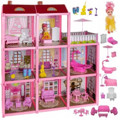 iMex Toys Plastový domeček pro panenky s panenkou a příslušenstvím – Zboží Mobilmania