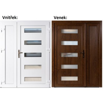 Soft Dvoukřídlé vchodové 6300+Panel Plný Zlatý dub/bílá pravé 150 x 200 cm – Hledejceny.cz