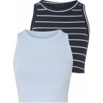 Esmara žebrovaný crop top 2 kusy modrá navy modrá – Zboží Dáma