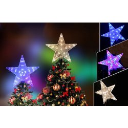 CoolCeny Svítící LED hvězda na vánoční stromeček Fialová