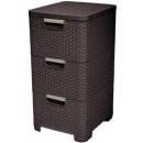 Regál a polička Curver Rattan Style 3 zásuvky 3 x 14 l hnědá 06604-210