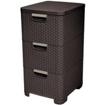 Curver Rattan Style 3 zásuvky 3 x 14 l hnědá 06604-210