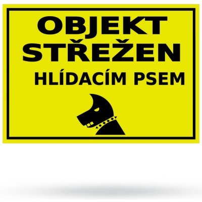 Objekt střežen hlídacím psem - Plastová cedule A5 – Zboží Mobilmania