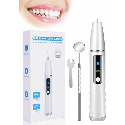 Topchances Sada na čištění zubů Topchances, ultrazvukový odstraňovač zubního kamene pro domácí péči o zuby, 4 hlavice a 3 režimy, dobíjení přes USB – Zboží Dáma