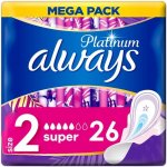 Always Platinum Super Velikost 2 Hygienické Vložky s křidélky 26 ks – Hledejceny.cz