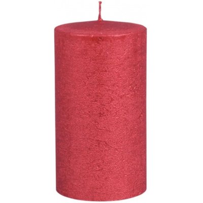 Nohel Garden Svíčka VÁLEC METALIK rustikální červená d6x9cm | Zboží Auto