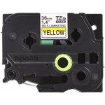 Brother TZE-SL661, žlutá / černá 36mm – Sleviste.cz