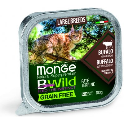 Monge Paštika Cat BWild Grain Free Adult Large Breed buvol se zeleninou 100 g