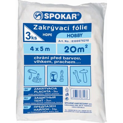 Spokar Zakrývací fólie 4 m x 5 m, 3 ks – Zboží Mobilmania