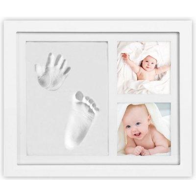 Interbaby rámeček bílý 26x20cm 2 otisky + 2 fotky – Sleviste.cz