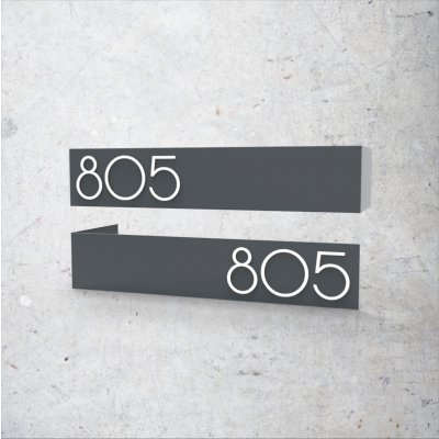 Domovní číslo - ROHOVÁ DESKA - ART - 3 ČÍSLICE 8 cm – Sleviste.cz