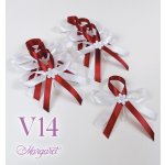 Saténové svatební vývazky V14 (Deep Red) – Zboží Dáma
