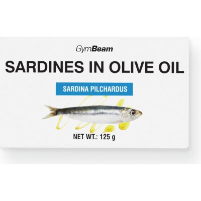 GymBeam Sardinky v olivovém oleji 125 g – Zbozi.Blesk.cz