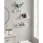 SONGMICS Nástěnná police do U bílá 3 ks 40/35/30 cm – Zboží Dáma