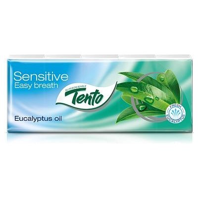 Tento sensitive papírové kapesníky Eukalyptus oil 3-vrstvé 10x10 ks – Zboží Dáma