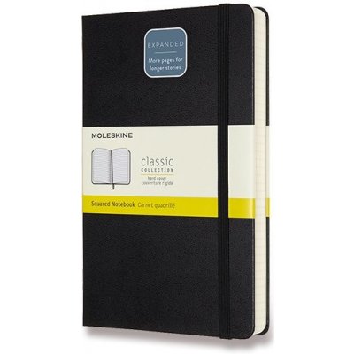 Moleskine Zápisník Expanded tvrdé desky L, čtverečkovaný, černý 200 listů,  čtverečkovaný A5 od 855 Kč - Heureka.cz