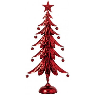 Červený veliký kovový stromek s rolničkami Christmas Tree XL – 25*13*78,5 cm - J-Line by Jolipa – Hledejceny.cz