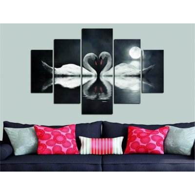 Hanah Home Vícedílný obraz Swan Lake 92 x 56 cm – Zboží Mobilmania