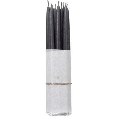 Dlouhé máčené svíčky 10 ks průměr 1,2 cm Broste SMOOTH - tmavě šedé