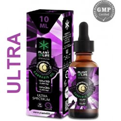 PLANT OF LIFE CBD/CBG Kapky Konopný olej s CBD a CBG 15+15% ULTRA 10 ml