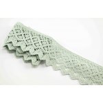 Bavlněná paličkovaná krajka - vintage zelená - šířka 5 cm – Zboží Dáma