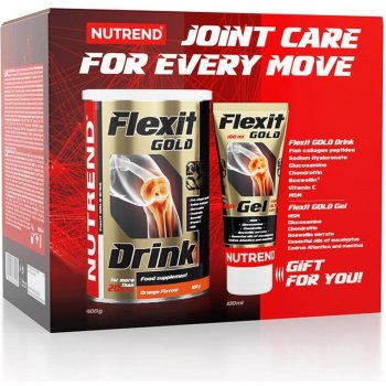 NUTREND Flexit Pack Flexit Gold Drink 400 g pomeranč + Flexit Gold Gel 100 ml