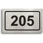 ACCEPT Číslo na dveře - typ 01 (50x30mm) - stříbrná tabulka - černý tisk – Zboží Mobilmania