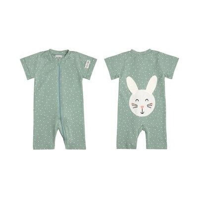 Moniel Dětský overal s krátkým rukávem Králík Dots Mintová – Zboží Mobilmania