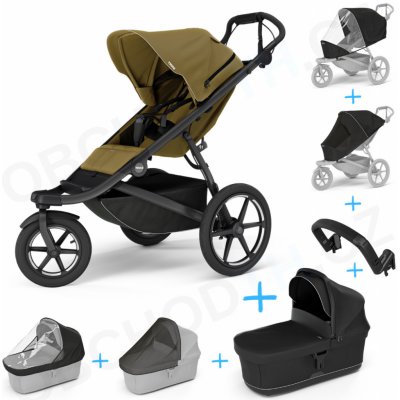 Thule Set 7v1 Urban Glide 3 Nutria green 2024 + pláštěnka + ochranná síť + madlo + korba Black + pláštěnka + ochranná síť na korbu – Hledejceny.cz